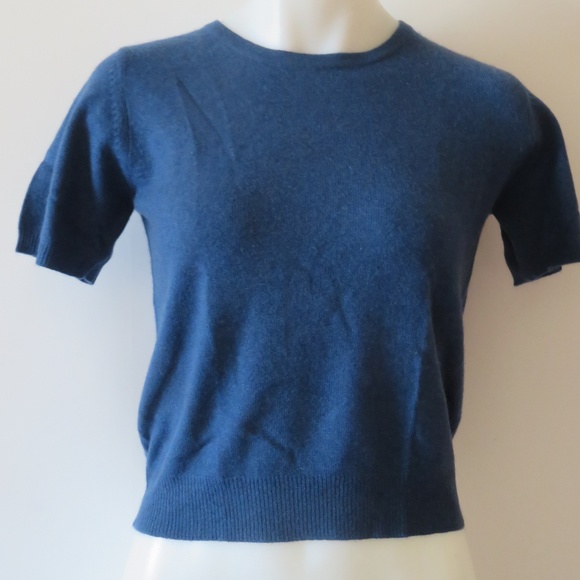 PETITE CONCEPT BLUE CASHMERE SWEATER SZ P/XS - Picture 2 of 4